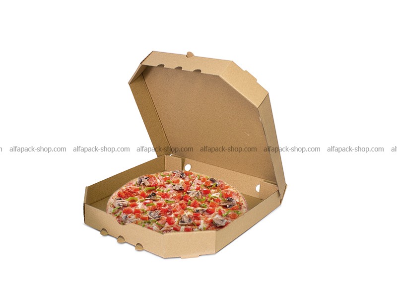 Коробка для пиццы бурая маленькая 250*250*39 мм